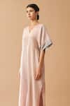 Buy_Manan_Pink Insha Handloom Linen Kaftan Dress_Online_at_Aza_Fashions