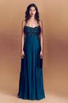 Buy_Diyarajvvir_Green Georgette Sweetheart Neck Embroidered Jumpsuit _at_Aza_Fashions