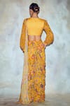 Shop_DiyaRajvvir_Yellow Georgette Pre-draped Gharara Pant Saree_at_Aza_Fashions