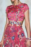 Shop_DiyaRajvvir_Pink Georgette Pre-draped Sharara Pant Saree With Blouse_at_Aza_Fashions