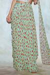 Buy_DiyaRajvvir_Green Georgette Pre-draped Sharara Pant Saree_Online_at_Aza_Fashions