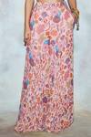 Buy_DiyaRajvvir_Pink Georgette Printed Crop Top And Pant Set_Online_at_Aza_Fashions