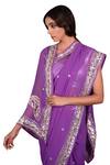 Shop Ruar India Purple Georgette Embroidered Saree With Blouse Online at Aza Fashions Shop_Ruar India_Purple Georgette Embroidered Saree With Blouse _Online_at_Aza_Fashions