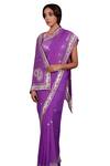 Buy Ruar India Purple Georgette Embroidered Saree With Blouse at Aza Fashions Buy_Ruar India_Purple Georgette Embroidered Saree With Blouse _at_Aza_Fashions