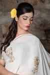 Shop_Ruar India_Pink Chiffon Embroidered Saree With Blouse _Online_at_Aza_Fashions