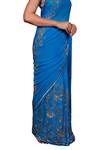 Shop_Ruar India_Blue Chiffon Embroidered Saree With Blouse _Online_at_Aza_Fashions