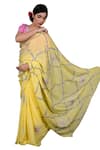 Buy Ruar India Yellow Crepe Embroidered Saree With Blouse at Aza Fashions Buy_Ruar India_Yellow Crepe Embroidered Saree With Blouse _at_Aza_Fashions