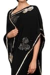 Buy_Ruar India_Black Chiffon Embroidered Saree With Blouse _Online_at_Aza_Fashions