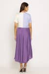 Shop Neora By Nehal Chopra Purple Sustainable Silk V Neck Color Block Asymmetric Dress at Aza Fashions Shop_Neora By Nehal Chopra_Purple Sustainable Silk V Neck Color Block Asymmetric Dress _at_Aza_Fashions