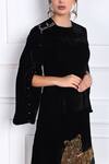 Shop_Kukoon The Label_Black Velvet Embroidered Dress_Online_at_Aza_Fashions