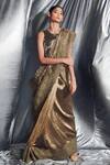 Buy Dev R Nil Gold Tissue Embroidery Round Saree With Blouse at Aza Fashions Buy_Dev R Nil_Gold Tissue Embroidery Round Saree With Blouse_at_Aza_Fashions