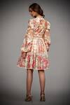 Shop_RI.Ritu Kumar_White Viscose Silk Floral Print Dress_at_Aza_Fashions