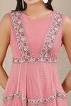 Shop_Ritu Kumar_Pink Dot Net Round Tiered Dress_Online_at_Aza_Fashions