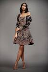 Buy_RI.Ritu Kumar_Black Viscose Embroidered Flared Short Dress_Online_at_Aza_Fashions