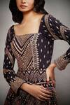 RI.Ritu Kumar_Black Viscose Embroidered Flared Short Dress_at_Aza_Fashions