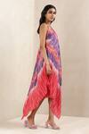 Buy_Ritu Kumar_Pink Viscose Crepe Printed Tie Dye Round Dress _Online_at_Aza_Fashions