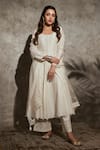 Devnaagri_White Chanderi Embroidered Floral Scoop Neck Anarkali Palazzo Set _at_Aza_Fashions