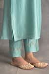 Buy_Anantaa by Roohi_Blue Silk Chanderi Pants _Online_at_Aza_Fashions