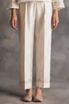Shop_Anantaa by Roohi_White Silk Chanderi Pants For Women_at_Aza_Fashions