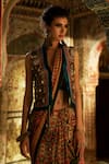 Buy_Rajdeep Ranawat_Brown Dupion Round Zamina Waistcoat  _at_Aza_Fashions