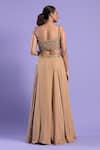 Shop_Two Sisters By Gyans_Beige Georgette Embroidered And Embellished Sequin & Stone Work Square Lehenga Set _at_Aza_Fashions