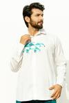 Buy_Runit Gupta_White Cotton Embroidered Shirt For Kids For Kids_at_Aza_Fashions