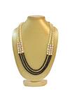 Buy_Just Shradhas_Black Bead Necklace With Kundan And Pearl _at_Aza_Fashions