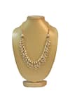 Buy_Just Shradhas_Gold Plated Necklace With Square And Teardrop Kundan _at_Aza_Fashions