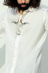 Runit Gupta_White Cotton Embroidered Shirt For Kids For Kids_at_Aza_Fashions