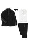 Buy_Partykles_Black Dobby Textured Blazer Set _at_Aza_Fashions