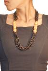 Shop_Just Shradhas_Black Bead Necklace With Gold Finish _at_Aza_Fashions