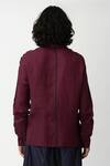 Shop Rajesh Pratap Singh Maroon Handloom Linen Shirt at Aza Fashions Shop_Rajesh Pratap Singh_Maroon Handloom Linen Shirt _at_Aza_Fashions
