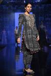 Buy_Payal Singhal_Black Crepe Printed Round Nura Tunic And Jogger Salwar _at_Aza_Fashions
