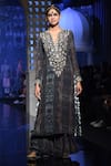 Buy_Payal Singhal_Multi Color Crepe Printed Notched Amaira Backless Kurta And Sharara Set _at_Aza_Fashions