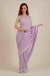 Buy_Rina Dhaka_Purple Georgette Embroidered Saree With Blouse_at_Aza_Fashions