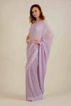 Rina Dhaka_Purple Georgette Embroidered Saree With Blouse_Online_at_Aza_Fashions
