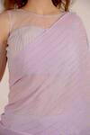 Rina Dhaka_Purple Georgette Embroidered Saree With Blouse_at_Aza_Fashions