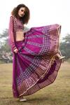 Shop_Pooja Rajgarhia Gupta_Purple Net, Georgette Halter Printed Lehenga Set _at_Aza_Fashions