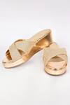 Samyukta Singhania_Gold Glitter Strap Wedges_Online_at_Aza_Fashions