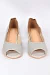 Shop_Samyukta Singhania_Silver Glitter Peep Toe Wedges_at_Aza_Fashions