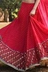 Pooja Rajgarhia Gupta_Pink Net, Georgette Halter Printed Lehenga Set _Online_at_Aza_Fashions