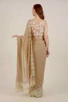 Shop_Rina Dhaka_Beige Georgette Embroidered Saree With Blouse_at_Aza_Fashions