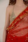 Rina Dhaka_Net Sequin Embroidered Saree_at_Aza_Fashions