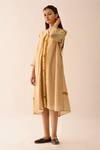 Buy JAYATI GOENKA Beige Upcycled Seersucker V Neck Hand Painted Dress Online at Aza Fashions Buy_JAYATI GOENKA_Beige Upcycled Seersucker V Neck Hand Painted Dress _Online_at_Aza_Fashions