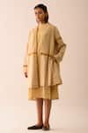 JAYATI GOENKA Beige Upcycled Cotton Open Overlay Jacket Online at Aza Fashions JAYATI GOENKA_Beige Upcycled Cotton Open Overlay Jacket _Online_at_Aza_Fashions