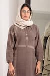 Buy JAYATI GOENKA Brown Cotton Mandarin Collar Kurta And Pant Set Buy_JAYATI GOENKA_Brown Cotton Mandarin Collar Kurta And Pant Set