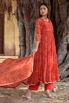 Buy Gulabo Jaipur Red Cotton, Georgette Round Bandhani Print Anarkali Set Online at Aza Fashions Buy_Gulabo Jaipur_Red Cotton, Georgette Round Bandhani Print Anarkali Set _Online_at_Aza_Fashions