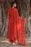 Shop Gulabo Jaipur Red Cotton, Georgette Round Bandhani Print Anarkali Set at Aza Fashions Shop_Gulabo Jaipur_Red Cotton, Georgette Round Bandhani Print Anarkali Set _at_Aza_Fashions