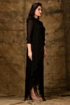 Shop_Aariyana Couture_Black Viscose Georgette Round Asymmetric Maxi Dress_Online_at_Aza_Fashions
