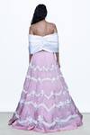 Buy_Shriya Som_Pink Organza Chevron Embellished Lehenga For Women_Online_at_Aza_Fashions